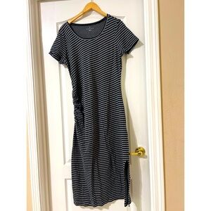 Beautiful Black and grey Striped dress with a Slit 💖